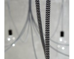 Żyrandol kolorowe kable w oplocie szarym imindesign Metal Styl nowoczesny