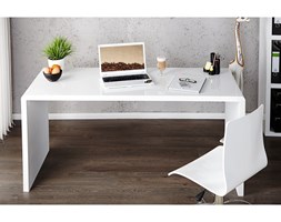 Biurko notice białe 140 lakierowane wysoki połysk Głębokość 60 cm Drewno Szerokość 140 cm Płyta MDF Biurko tradycyjne