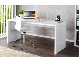 Biurko notice białe 140 lakierowane wysoki połysk Głębokość 60 cm Drewno Szerokość 140 cm Płyta MDF Biurko tradycyjne