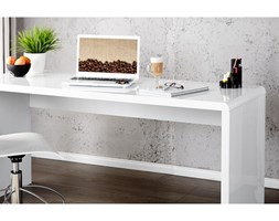 Biurko notice białe 140 lakierowane wysoki połysk Głębokość 60 cm Drewno Szerokość 140 cm Płyta MDF Biurko tradycyjne