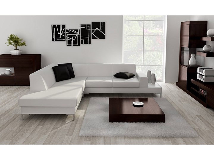 Narożnik Milo 280 x 210 cm Wysokość 68 cm Wysokość 44 cm Stała konstrukcja W kształcie L Szerokość 280 cm Typ Gładkie Kolor Biały