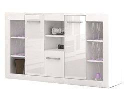 Komoda Logan Wysokość 86 cm Drewno Z witrynami Szerokość 150 cm Głębokość 42 cm Styl Nowoczesny