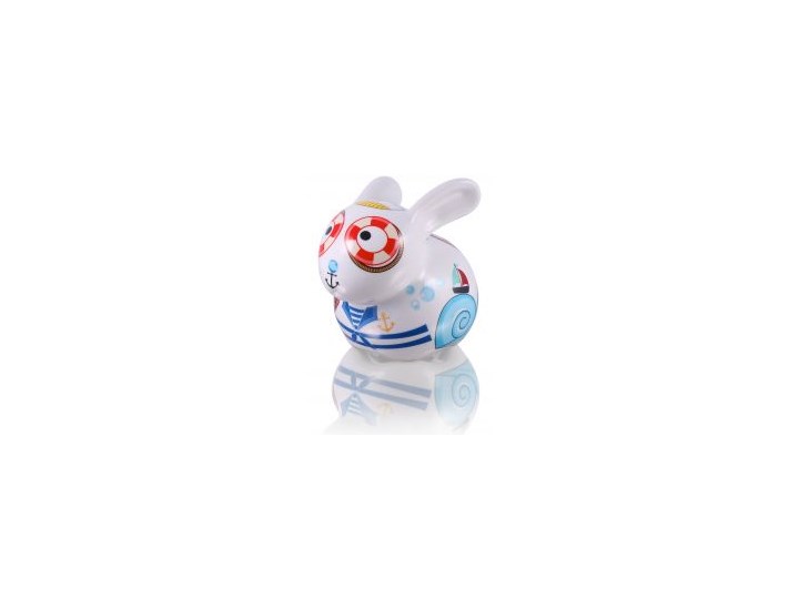 Duża Skarbonka Porcelanowa Królik Podróżnik Kategoria Pozostałe dekoracje pokoju dziecka Kolor Biały
