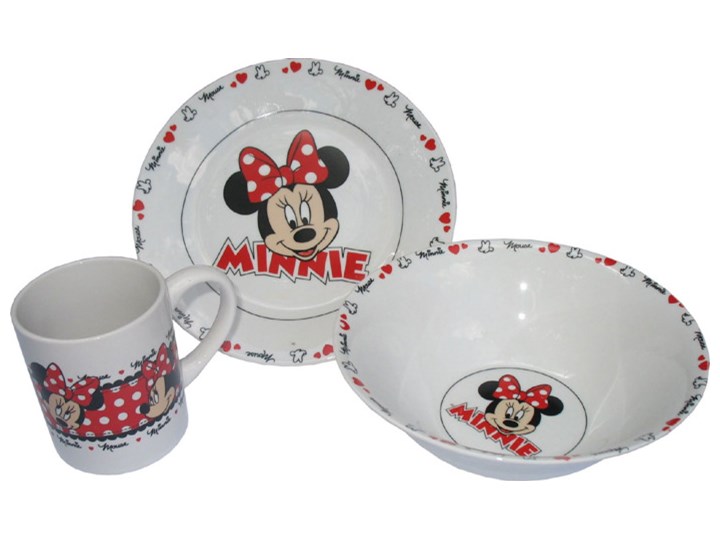 Zestaw śniadaniowy Porcelana Disney Myszka Minnie Naczynia Dla