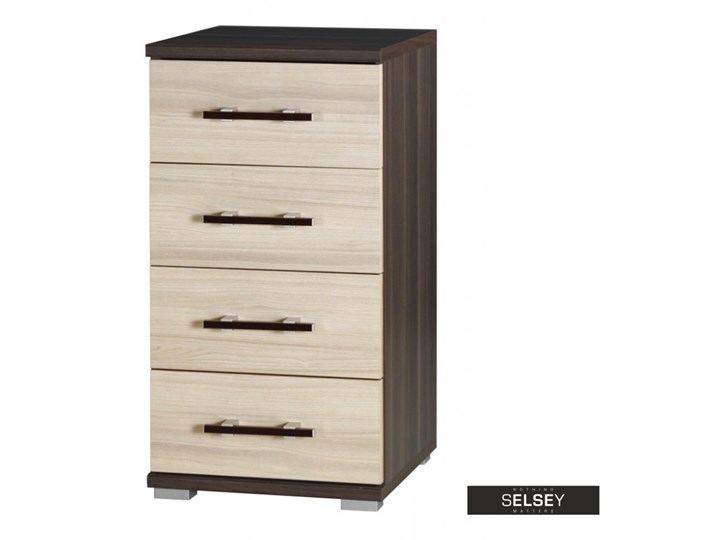 SELSEY Komoda Martan z czterema szufladami Szerokość 115 cm Głębokość 38 cm Drewno Szerokość 40 cm Z szufladami Wysokość 76 cm Pomieszczenie Salon