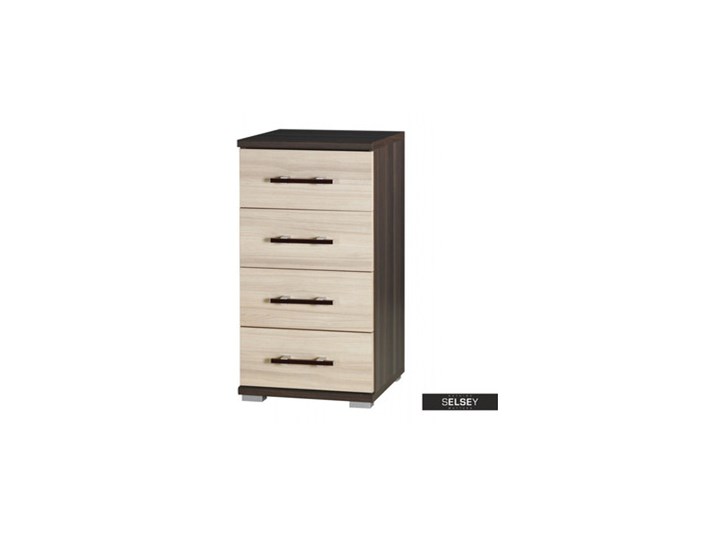 SELSEY Komoda Martan z czterema szufladami Z szufladami Szerokość 115 cm Wysokość 76 cm Drewno Kategoria Komody Szerokość 40 cm Głębokość 38 cm Kolor Brązowy
