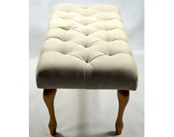 Ławeczka Pufka Pikowana Krem Avila1 Stare Złoto Styl Shabby Chic Vintage Glamour 80cm - Kremowy Avila 1 Materiał obicia Tkanina Materiał nóżek Drewno