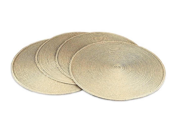 Jahu Podkładki na stół Deco okrągłe, beżowe, śr. 35 cm, zestaw 4 szt.