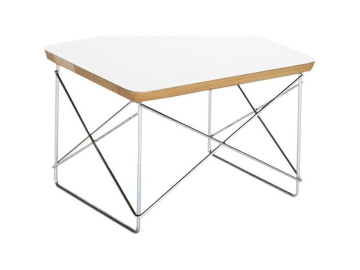 Stolik inspirowany LTR / biały Metal Kwadratowe Wysokość 25 cm Styl Industrialny