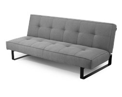 Kanapa Sleek 3 osobowa - rozkładana Customform, stalowy (szary), czarny Głębokość 87 cm drewno rozkładane metal Głębokość 55 cm tkanina Materiał obicia Tkanina