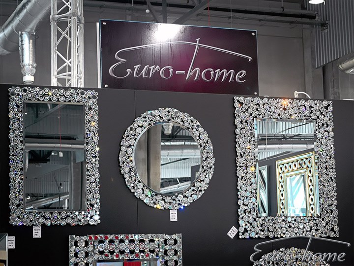 Lustro z kryształkami w stylu glamour 60 x 90 cm 13tm171PM Prostokątne Ścienne Lustro z ramą Pomieszczenie Przedpokój Kategoria Lustra