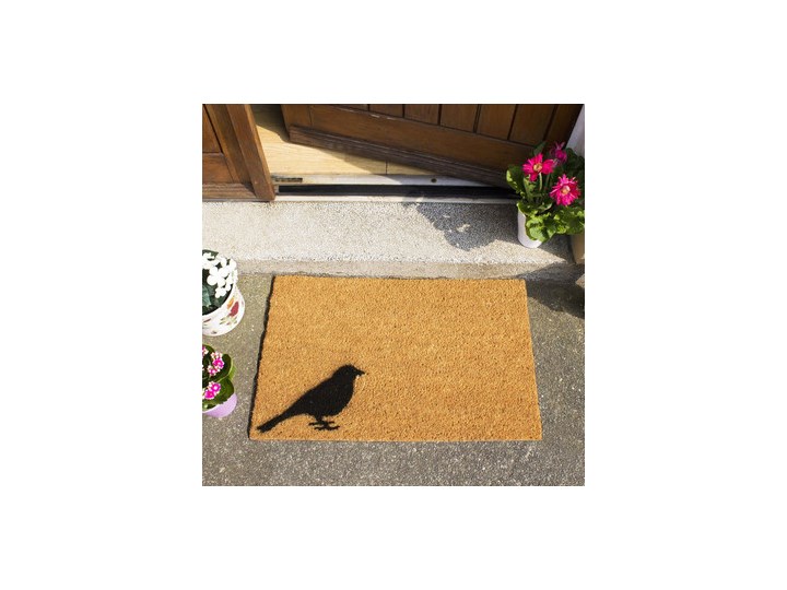 Wycieraczka Artsy Doormats Bird, 40x60 cm Włókno kokosowe Kolor Czarny