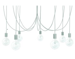 Żyrandol kolorowe kable w oplocie szarym imindesign Metal Styl nowoczesny