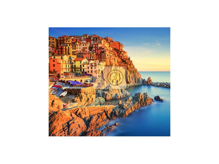 Plakat Manarola Skaly I Morze O Zachodzie Slonca Cinque Terre Wlochy Homebook