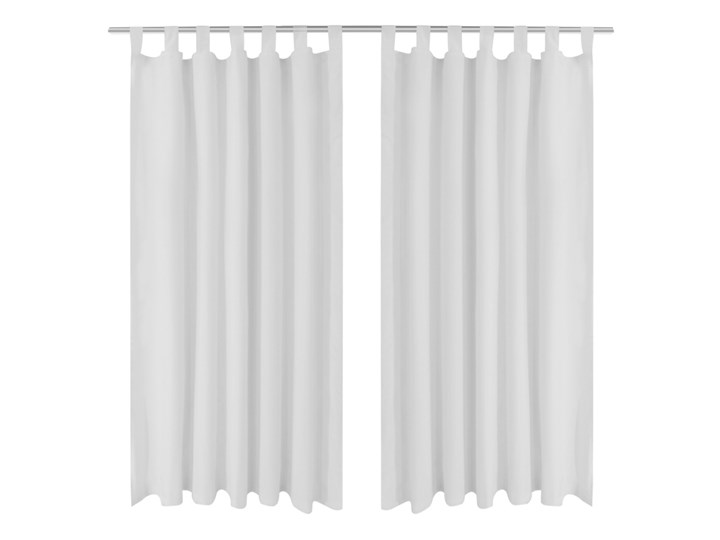 vidaXL Białe atłasowe zasłony z pętelkami 2 szt. 140 x 225 cm Zasłona zaciemniająca Poliester 140x225 cm Typ Zasłony gotowe