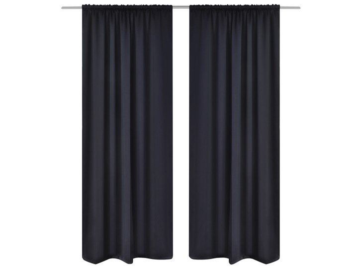vidaXL Czarne zasłony zaciemniające, 135 x 245 cm, 2 sztuki 135x245 cm Zasłona zaciemniająca Poliester Typ Zasłony gotowe Pomieszczenie Sypialnia