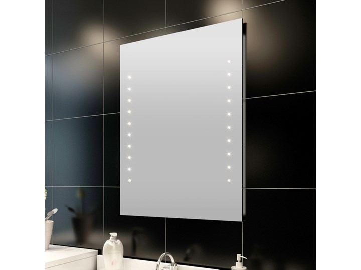 vidaXL Lustro łazienkowe LED, 50 x 60 cm Lustro podświetlane Prostokątne Ścienne Kolor Srebrny