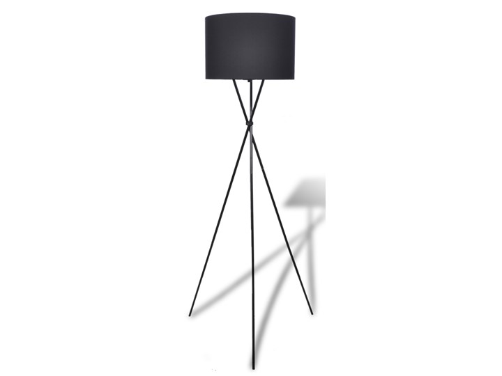 vidaXL Lampa podłogowa, czarna Tkanina Styl Nowoczesny Lampa z kloszem Lampa z abażurem Kategoria Lampy podłogowe