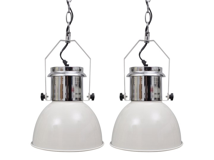 vidaXL Nowoczesne lampy sufitowe, 2 szt., regulowana długość, białe Lampa z kloszem Metal Lampa przemysłowa Kolor Biały Kategoria Lampy wiszące