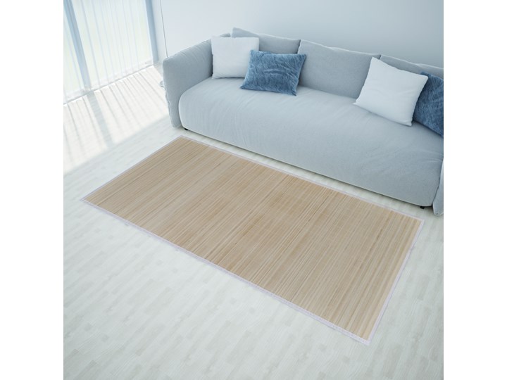 vidaXL Naturalny, prostokątny dywan bambusowy, 150 x 200 cm Dywany Dywaniki Syntetyk 150x200 cm Poliester Pomieszczenie Salon