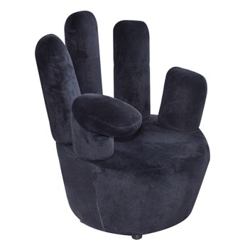 vidaXL Fotel w kształcie dłoni, czarny, aksamit