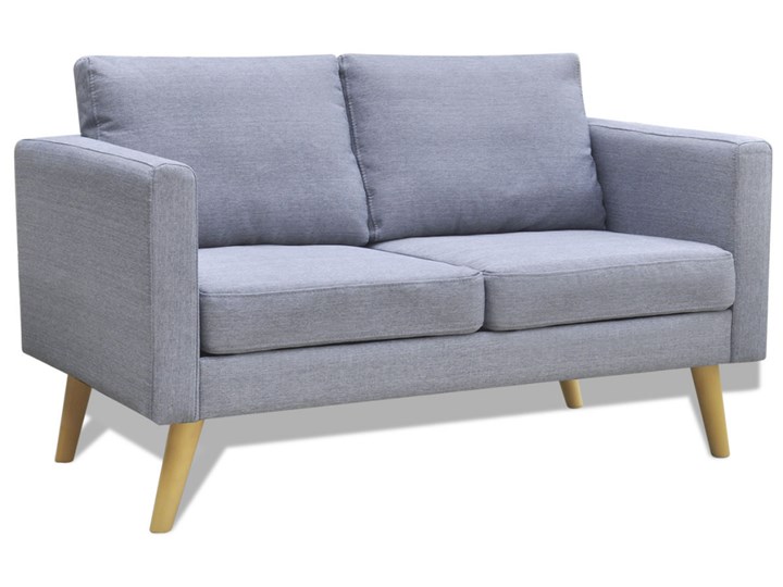 vidaXL Sofa 2-osobowa, materiałowa, jasnoszara Szerokość 116 cm Styl Skandynawski Głębokość 70 cm Stała konstrukcja Kolor Szary