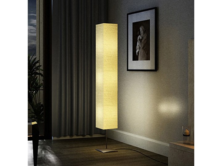 vidaXL Lampa podłogowa ze stalową podstawą, 170 cm, beżowa Lampa z kloszem Metal Papier Kolor Beżowy