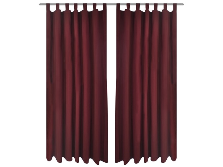 vidaXL Bordowe atłasowe zasłony z pętelkami 2 szt. 140 x 245 cm Zasłona zaciemniająca 140x245 cm Pomieszczenie Sypialnia Poliester Typ Zasłony gotowe