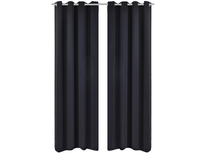 vidaXL Czarne zasłony zaciemniające z metalowymi otworami x2 135 x 245 cm Zasłona zaciemniająca 135x245 cm Poliester Pomieszczenie Sypialnia