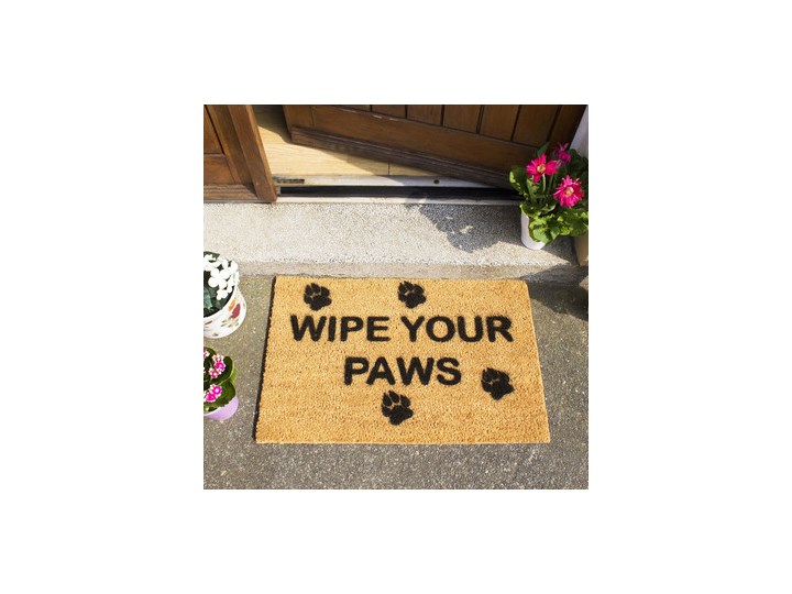 Wycieraczka z naturalnego kokosowego włókna Artsy Doormats Wipe Your Paws, 40x60 cm Włókno kokosowe Kategoria Wycieraczki