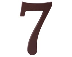 Plastikowa cyfra na dom "7", brązowa