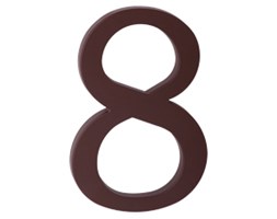 Plastikowa cyfra na dom "8", brązowa