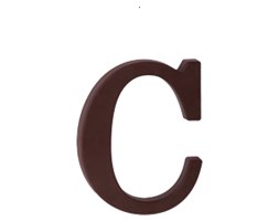 Plastikowa litera na dom "C", brązowa