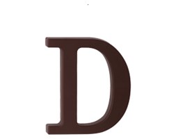 Plastikowa litera na dom "D", brązowa
