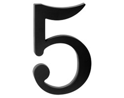 Plastikowa cyfra na dom "5", czarna