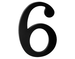 Plastikowa cyfra na dom "6", czarna