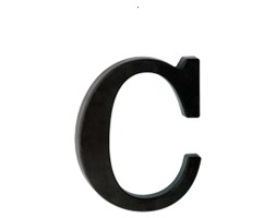 Plastikowa litera na dom "C", czarna