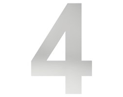 Cyfra na dom "4", stal nierdzewna - oznaczenie budynku