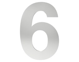 Cyfra na dom "6", stal nierdzewna - oznaczenie budynku