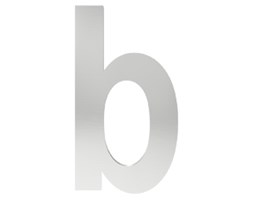 Litera na dom "b", stal nierdzewna - oznaczenie budynku