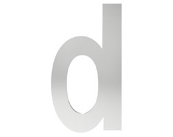 Litera na dom "d", stal nierdzewna - oznaczenie budynku