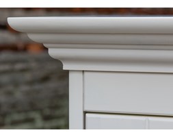 Komoda 4-drzwiowa Belluno Elegante biała Styl Klasyczny Szerokość 167 cm Szkło Wysokość 85 cm Głębokość 45 cm Z witrynami Drewno Styl Prowansalski