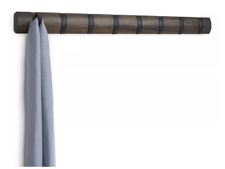 Mocowany panel z uchwytami 8 cz. Umbra Flip ciemnobrązowy kod: 318858-048 Tworzywo sztuczne Metal Wieszak na ubrania Drewno Typ Wieszaki