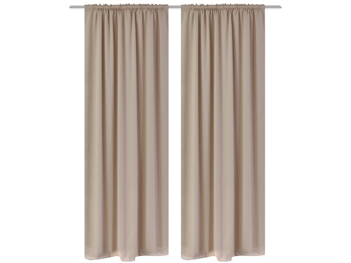 vidaXL 130374 Kremowe zasłony zaciemniające 135 x 245 cm, 2 sztuki Zasłona zaciemniająca Poliester Pomieszczenie Sypialnia 135x245 cm Mocowanie Szelki