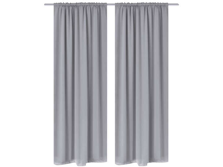 vidaXL Szare zasłony zaciemniające, 135 x 245 cm, 2 sztuki Zasłona zaciemniająca Poliester Kolor Szary 135x245 cm Typ Zasłony gotowe