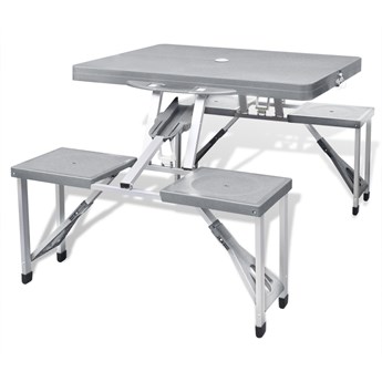 vidaXL Zestaw kempingowy stół+krzesła aluminium kolor szary
