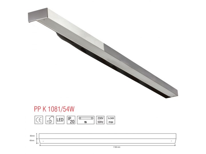 Pp K 108154w Kinkiet Nad Lustro Chrom Góra Dół 120cm Lampy