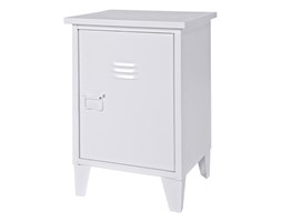 WOOOD :: INDUSTRIALNA SZAFKA NOCNA MAX PRAWA BIAŁA Styl industrialny Głębokość 40 cm skóra Metal Styl Loftowy