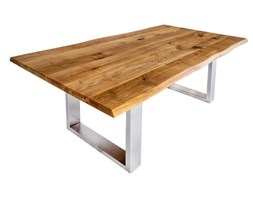 Signu Design Stół drewniany,dębowy Ferrum Steel