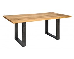 Signu Design Stół drewniany, dębowy Ferrum Nero / Bianco